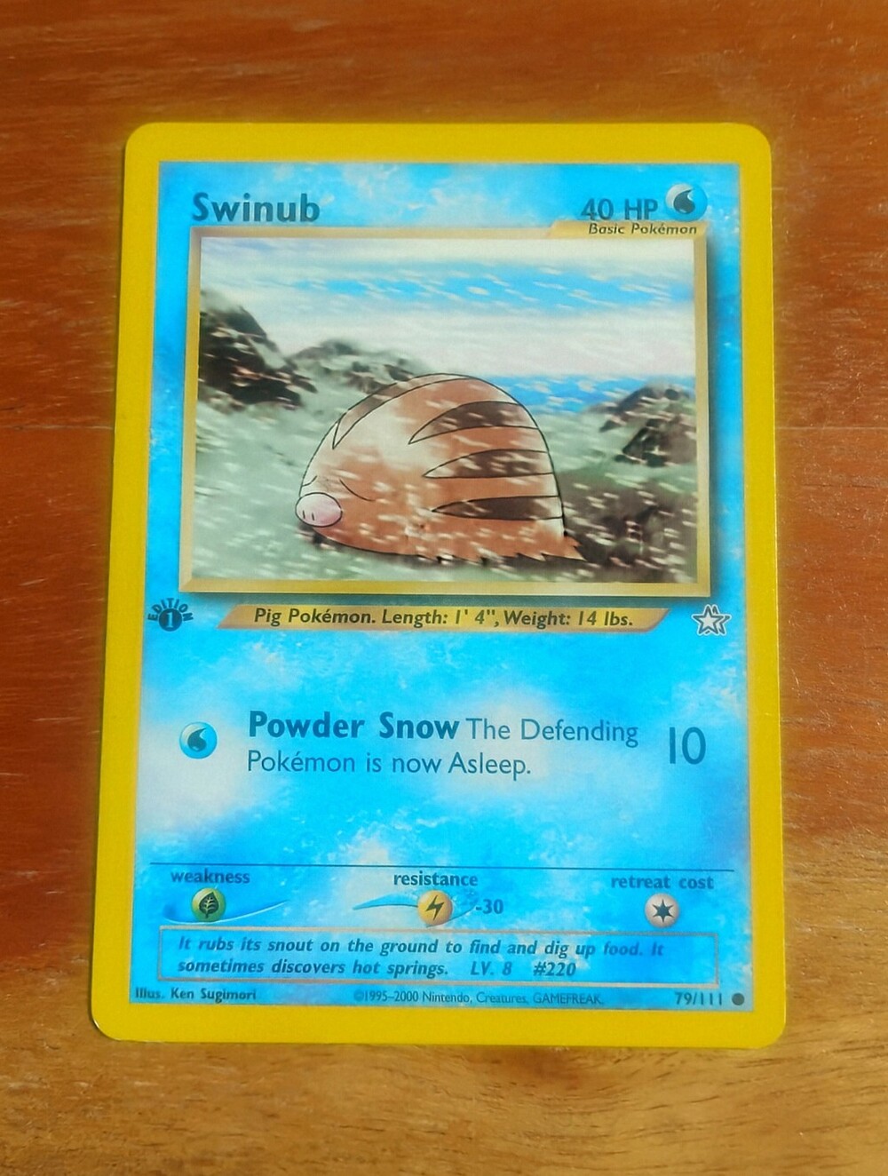 MP WOTC 2000 1st Edition Swinub 79/111 Neo Genesis Set Pokemon Card